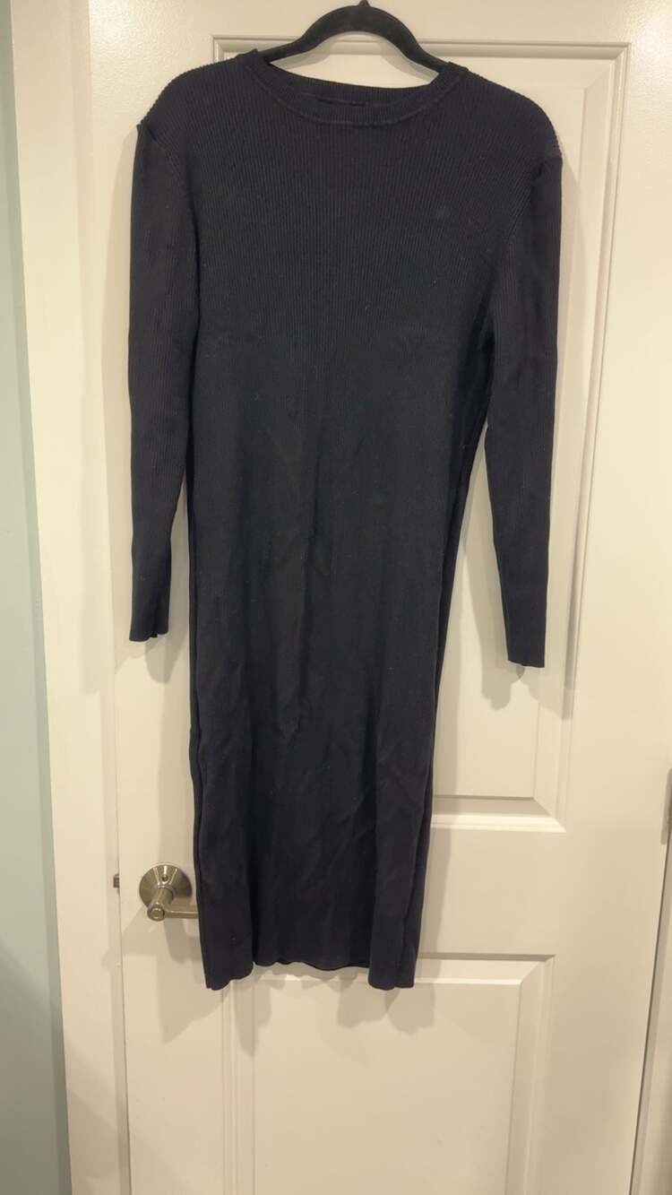 Primark Cares Black Ribbed Knit Long Sleeve Sweater Dress Size XL
